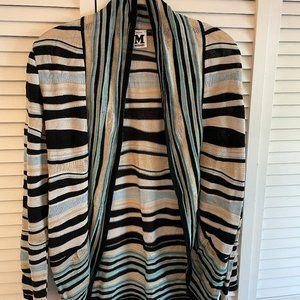 M by Missoni Striped Cardigan - Black, Blue, Cream